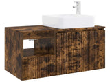 Bathroom Furniture Set 2 pcs Smoked Oak Engineered Wood 3404069