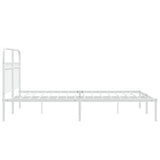 Metal Bed Frame without Mattress with Headboard White 140x200cm 376650