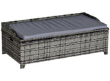 130 L Rattan Garden Storage Box, with Seat - Mixed Grey T3398P322069