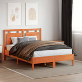 Headboard Wax Brown 135 cm Solid Wood Pine 844210