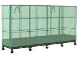 Garden Planter with Greenhouse Cover&Wheels 4 pcs Brown PP 3423138