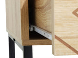 Bedroom Chest of Drawers, 6 Drawer Dresser, Sideboard Cabinet with Zigzag Design and Metal Base, T3398P547929