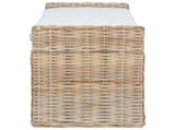 Storage Bench with Cushion Natural 110 x 40 x 50 cm Rattan 42011577