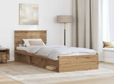 Bed Frame Artisian Oak 75 x 190 cm Solid Pine Wood 3410671