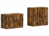 2 Piece Bathroom Cabinet Set UTRECHT Smoked Oak Engineered Wood 3417653