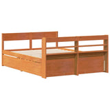Bed Frame without Mattress Wax Brown 135x190 cm Solid Wood Pine 3307139