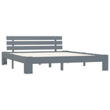 Bed Frame Grey Solid Pine Wood and Plywood 160x200 cm Durable 283170