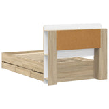 Bed Frame with Storage Sonoma Oak 80 x 200 cm Engineered Wood 3434002