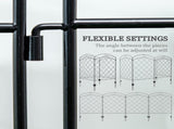 Steel Decorative Outdoor Picket Fence Panels Set of 4, Black T3398P315331