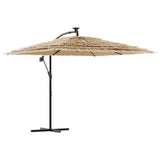 Garden Parasol with LEDs and Steel Pole Brown 246x246x230 cm 4005086