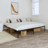 Metal Bed Frame without Mattress Black 200x200cm 350853
