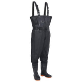 Chest Waders with Boots and Belt Black Size 42 4017003