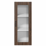 Wall Glass Cabinet LUCCA Brown Oak 40 x 31 x 100 cm 885102