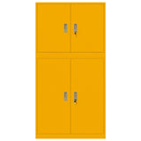 Storage Cabinet 2 pcs Mustard Yellow 90 x 40 x 175 cm Steel 3438720