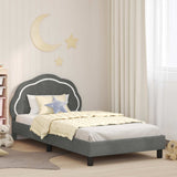 Children's Bed Frame with Headboard Dark Grey 90 x 190 cm 42010916