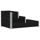 3-Tier Raised Bed Black 120x80 cm Solid Wood Pine 4010310