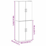 Wall Mounted Cabinet 2 pcs Black oak 69.5 x 34 x 90 cm 3333102