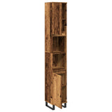 Bathroom Cabinet Old Wood 30x30x190 cm Engineered Wood 857202