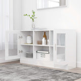 Vitrine Cabinet High Gloss White 120x30.5x70 cm Engineered Wood 802792