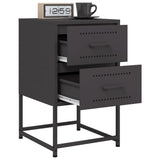 Bedside Cabinets 2 pcs Black 36x39x60.5 cm Steel 846459