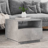 ZNTS Coffee Table with LED Lights Concrete Grey 50x49x40 cm 839829