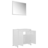 Bathroom Furniture Set High Gloss White Engineered Wood 802657
