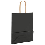 Paper Bags 250 pcs with Handles Black 18x8x22 cm 4101642