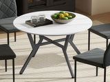 Dining Table, Round Kitchen Table with Black Legs for Living Room, Dining Room 90 x 76 cm, High T3398P423544