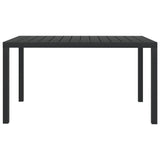 Garden Table Black 150x90x74 cm Aluminium and WPC 42791