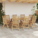 Chair Folding 8 pcs Brown 64.5 x 52 x 108 cm Solid Teak Wood 3376033