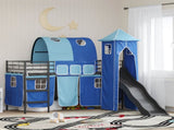 Kids'Loft Bed Frame Black and Blue 100 x 190 cm Metal 42020882
