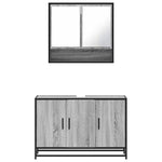 ZNTS 2 Piece Bathroom Furniture Set Grey Sonoma Engineered Wood 3300923