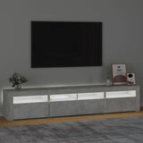 TV Cabinet with LED Lights Concrete Grey 210x35x40 cm 3152733