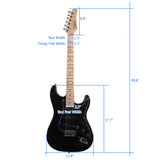 GST Stylish Electric Guitar Kit with Black Pickguard Black 25145910
