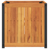 Garden Planter 45x45x44 cm Solid Wood Acacia and Steel 367610