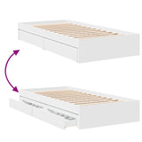 Bed Frame with Drawers without Mattress White 90x190 cm Single 3280706