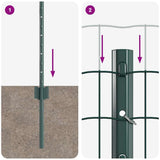 Fence with Posts Green 0.6 x 10 m Steel 3335965