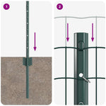 Fence with Posts Green 0.4 x 25 m Steel 3336004
