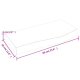 ZNTS Wall Shelf 60x30x cm Untreated Solid Wood Oak 363526