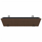 ZNTS Planters with hooks 2 pcs Brown Poly Rattan 366405