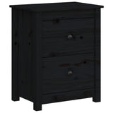 Bedside Cabinets 2 pcs Black 50x35x61.5 cm Solid Wood Pine 813688