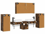 Bathroom Furniture Set 6 pcs Smoked Oak 3407139