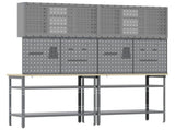 Work Bench Set 8 pcs Black and Grey Powder-Coated Steel 3321502