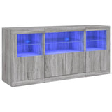 Sideboard with LED Lights Grey Sonoma 142,5x37x67 cm 3209070