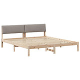Bed frame Brown and taupe 180 x 200 cm Solid pine wood 3394336