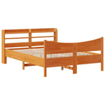 Bed Frame with Headboard Wax Brown 140x190 cm Solid Wood Pine 3307058
