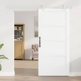 Sliding Door White 93 x 202 cm Solid Pine Wood 3333599