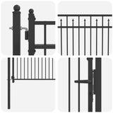 Fence Gate HORST 100 x 100 cm Metal Black Lockable 42034064