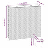 Garden Raised Bed with 4 Pots 2 pcs Poly Rattan Brown 279083