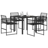 Garden Dining Set 5 pcs Black Poly Rattan 3448897